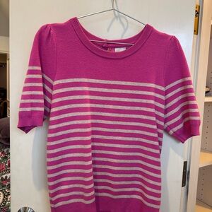 Maeve Pink and Cream Striped Sweater